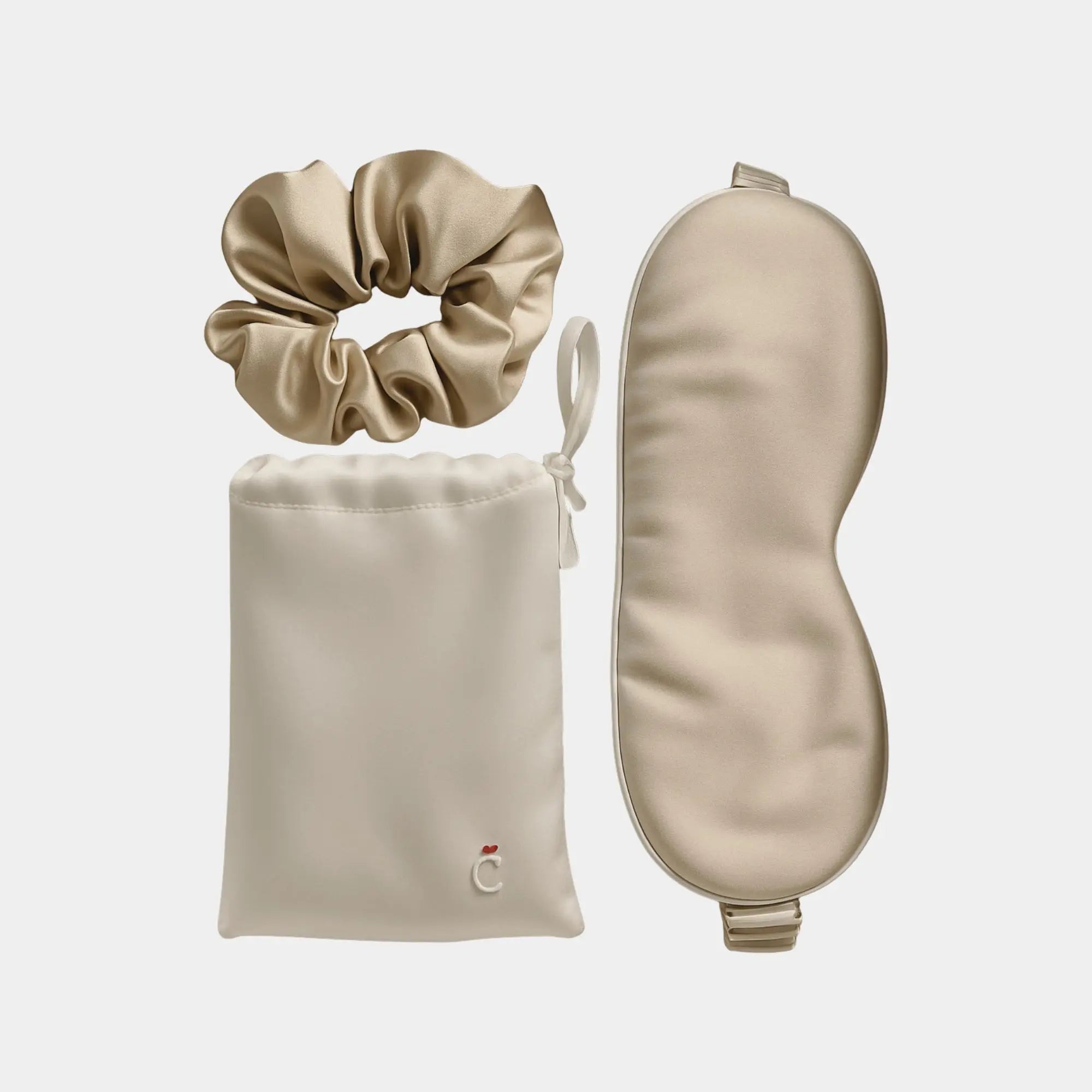 pack nuit avec taie complice, masque et chouchou en pure soie de mûrier - Maison CÉTOILE