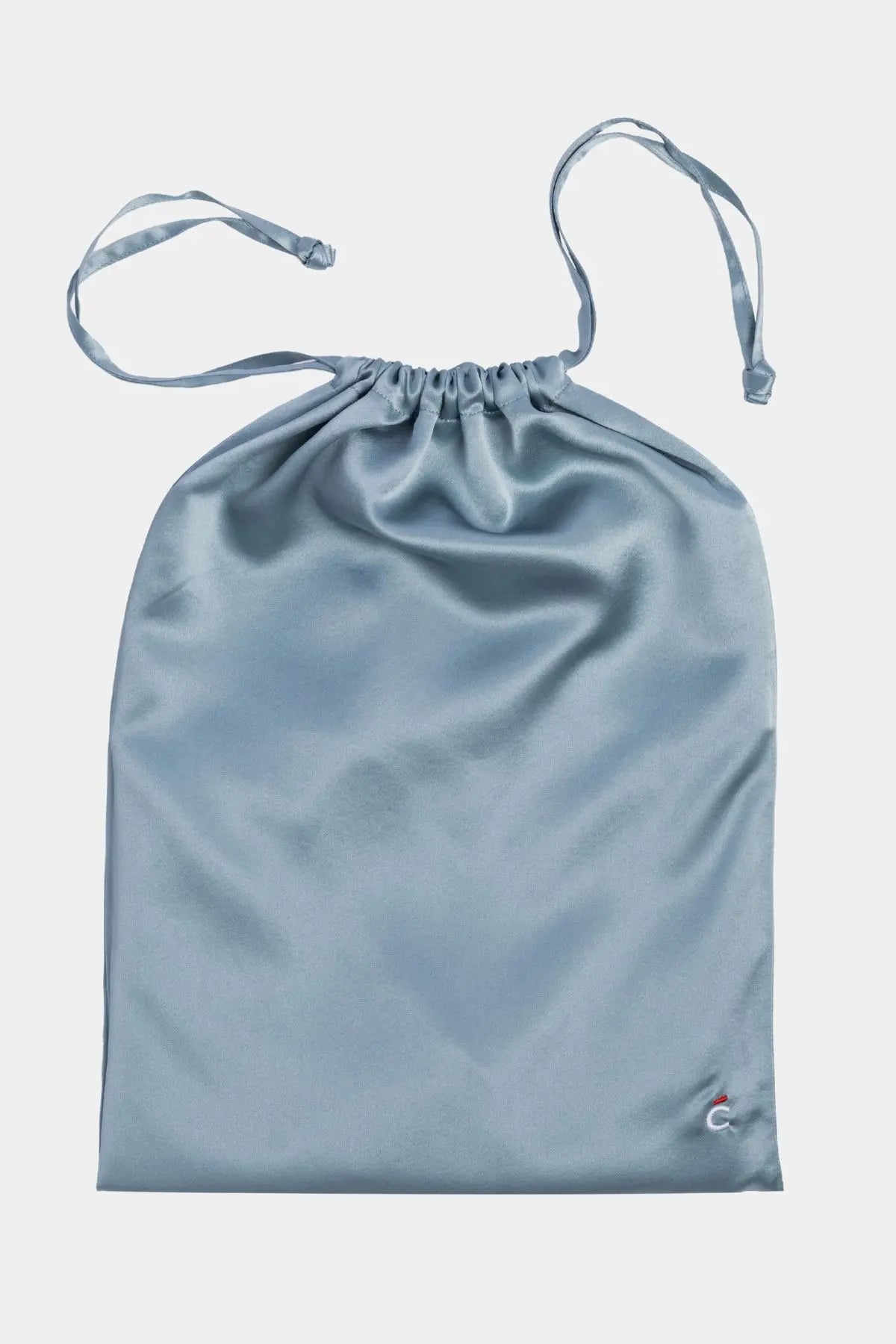 pochon de pyjama en soie bleu grisé - Maison CÉTOILE