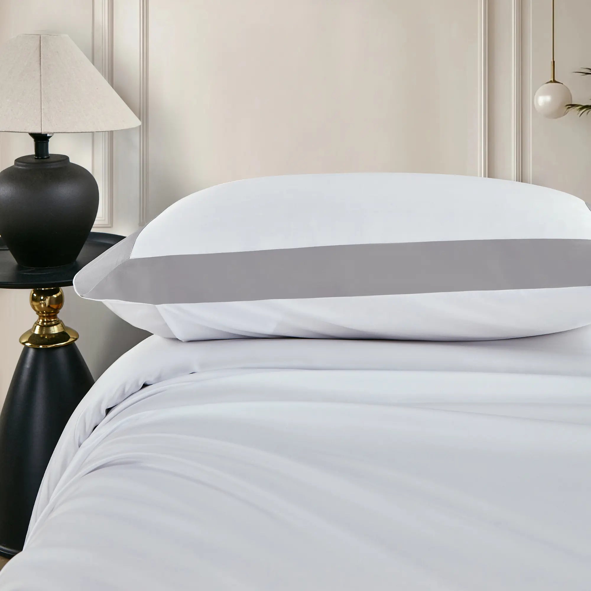 taie d'oreiller en soie végétale gris horizon - Maison CÉTOILE