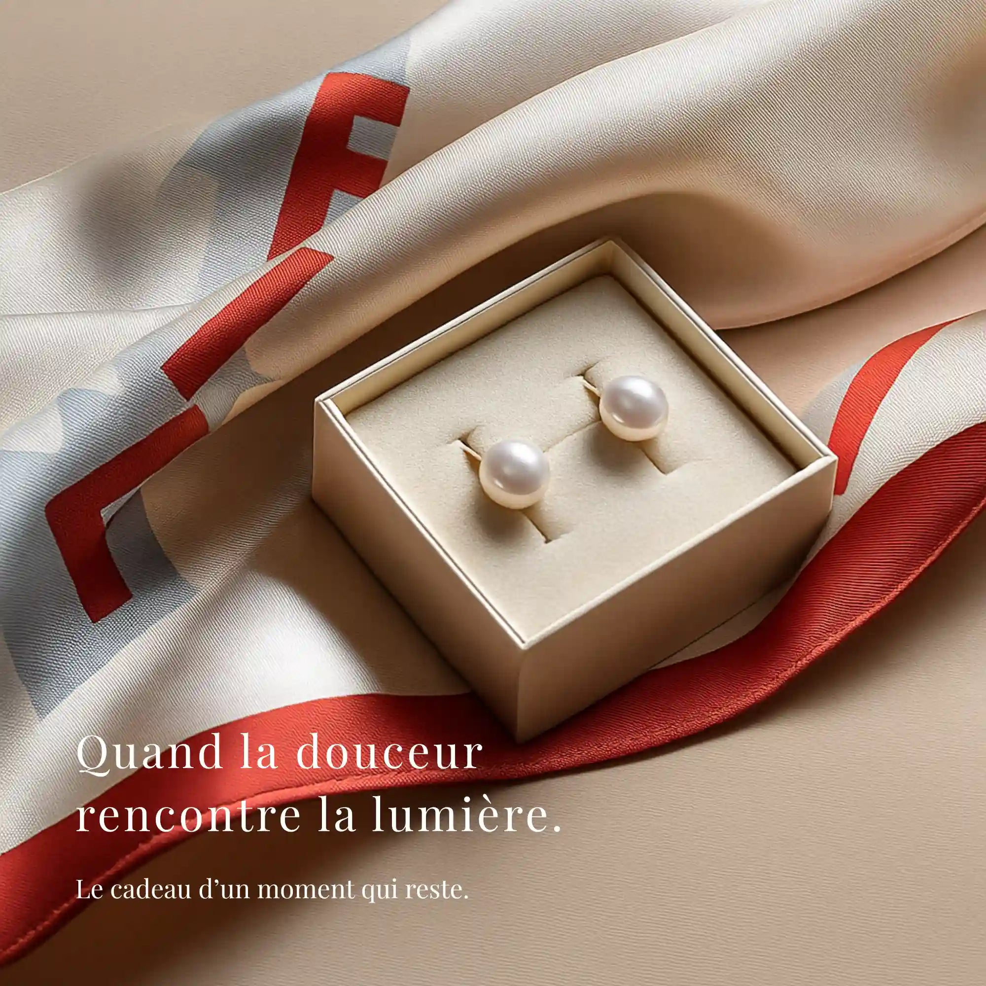 Coffret soie & perle veritable 9 mm - Maison CÉTOILE