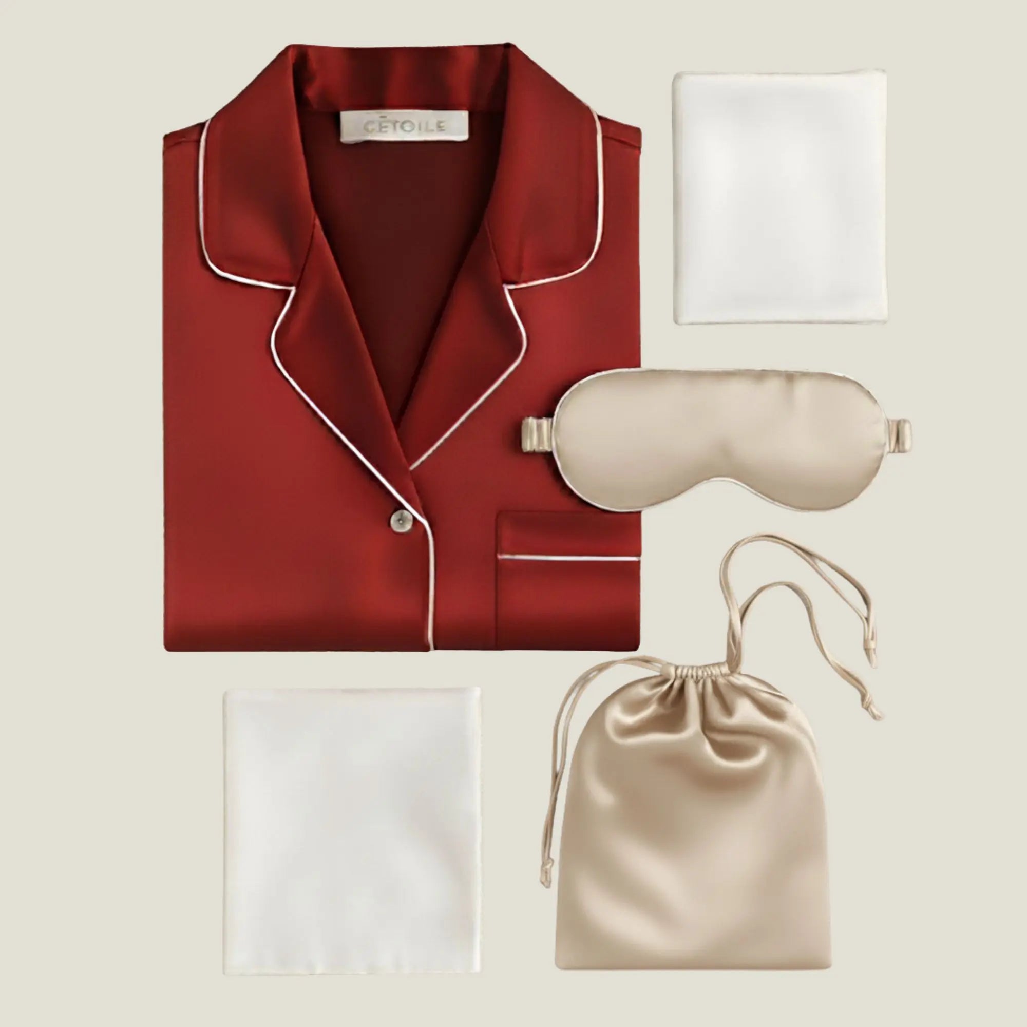 L'heure Rouge – Pyjama en soie Rouge scarlet