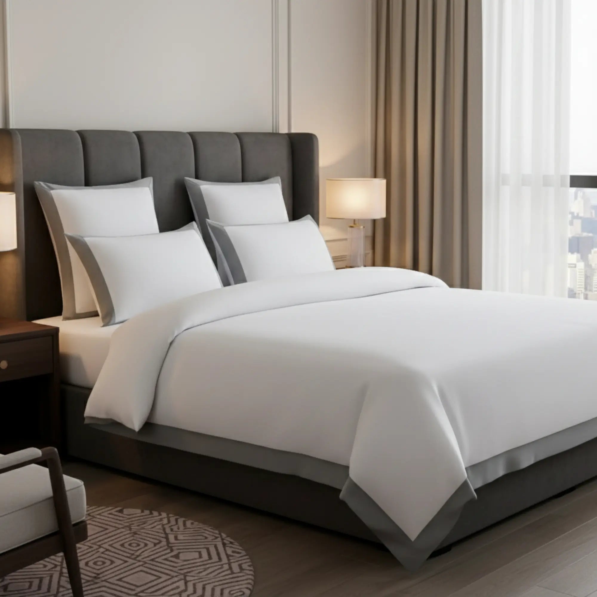 Drap-en-soie-vegetale-couleur-blanche-dans-hotel-5-etoile-maisoncetoile