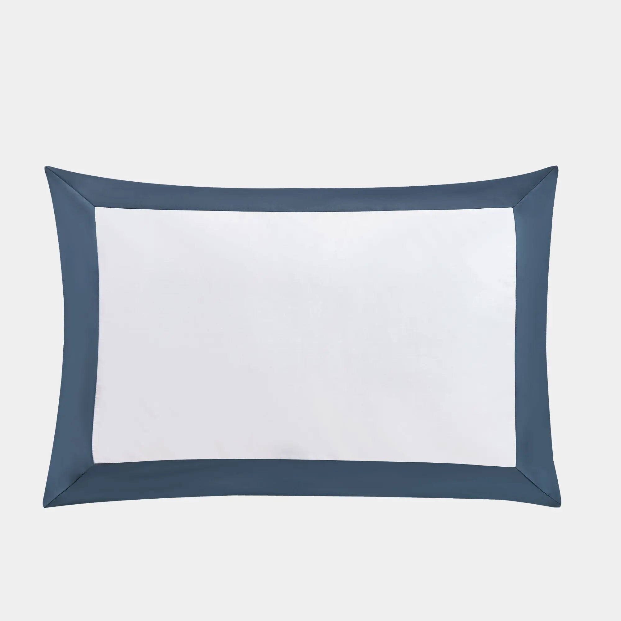 Taie d'oreiller en TENCEL™ Lyocell Bleu Crépuscule, douce et respirante, finition haut de gamme avec liseré bleu-violet - Maison CÉTOILE